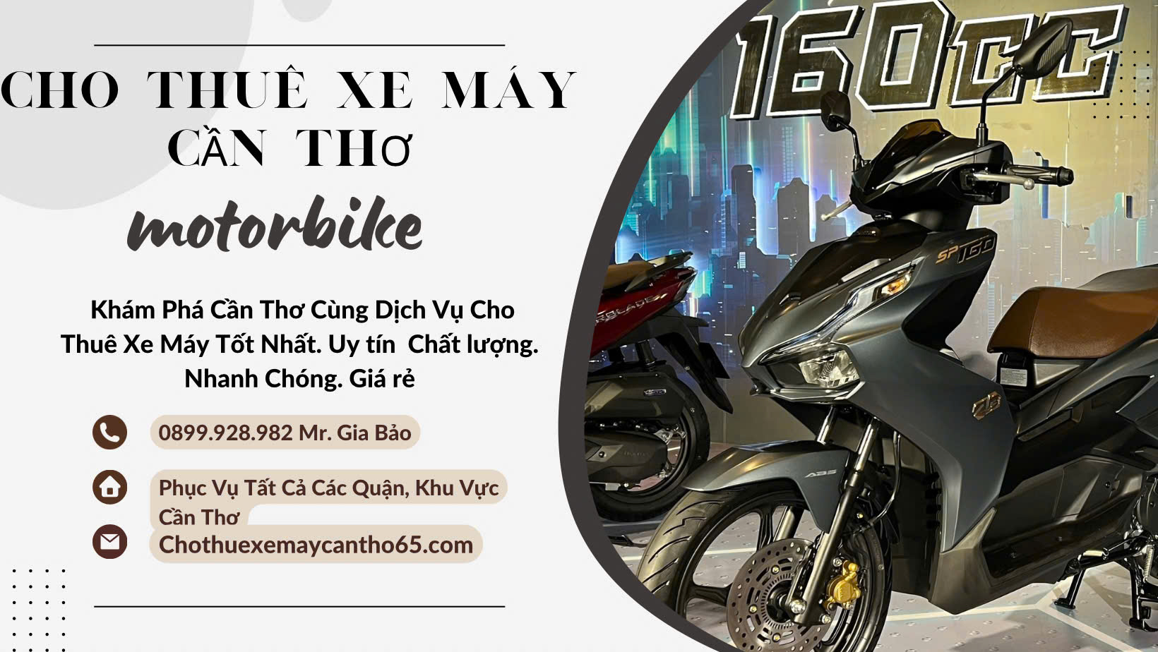 Cho Thuê Xe Máy Cần Thơ ( Giá Rẻ ) Thủ Tục Đơn Giản. - 100K/Ngày Giao Tận Nơi 10-25P.